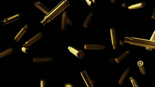 Shot Casings Cartridge Caliber Black Background Rendering — Stock Photo, Image