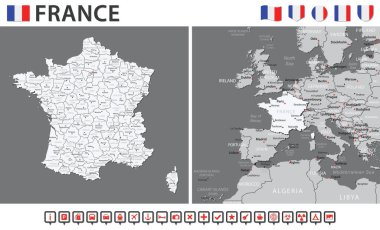 İtalya Haritası - Vektör Bilgileri Seti. Vektör illüstrasyonu