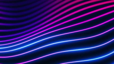 Animasyon soyut arka plan, pembe, mavi ve mor renkli bulanık çizgilerin hareketi. Döngülü video