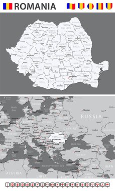 Romania Map - Vector Infographic Set. Vector illustration