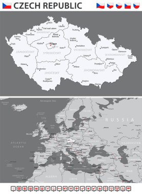 Czech Republic Map - Vector Infographic Set. Vector illustration