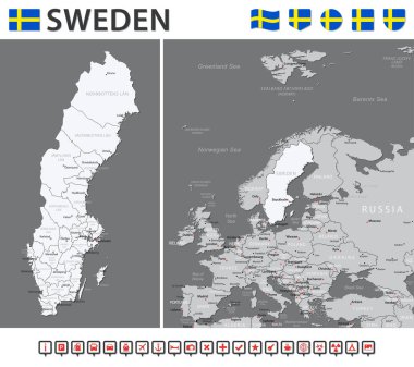 Sweden Map - Vector Infographic Set. Vector illustration