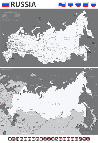 Russia Map Vector Infographic Set Vector Illustration — Stock Vector