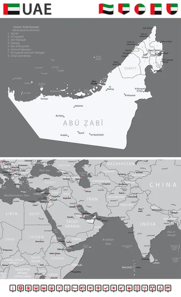 United Arab Emirates Map Vector Infographic Set Vector Illustration — 图库矢量图片
