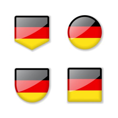 Flags of Germany - glossy collection. Set of vector illustrations