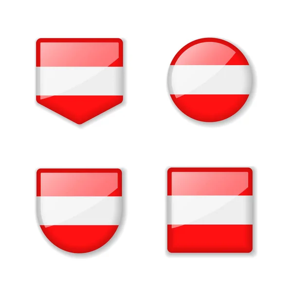 奥地利国旗 光滑的系列 一套矢量图解 — 图库矢量图片