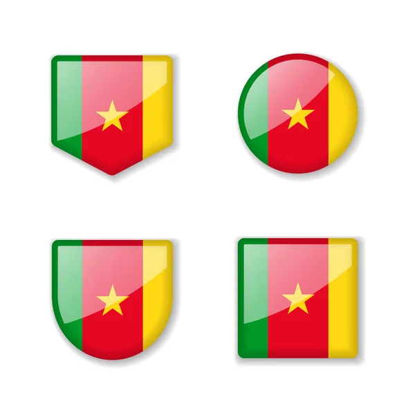 Icônes Du Drapeau Du Cameroun Set Drapeau Vectoriel Du Cameroun