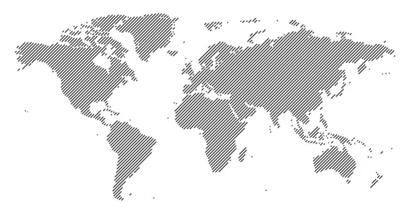 Mapa Del Mundo Formado Por Líneas Ilustración Vectorial — Archivo Imágenes Vectoriales