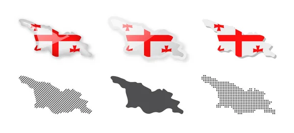 Georgien Kartensammlung Sechs Karten Verschiedenen Designs Reihe Von Vektorillustrationen — Stockvektor
