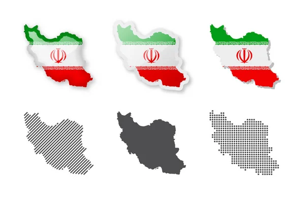 Irán Colección Mapas Seis Mapas Diferentes Diseños Conjunto Ilustraciones Vectoriales — Vector de stock
