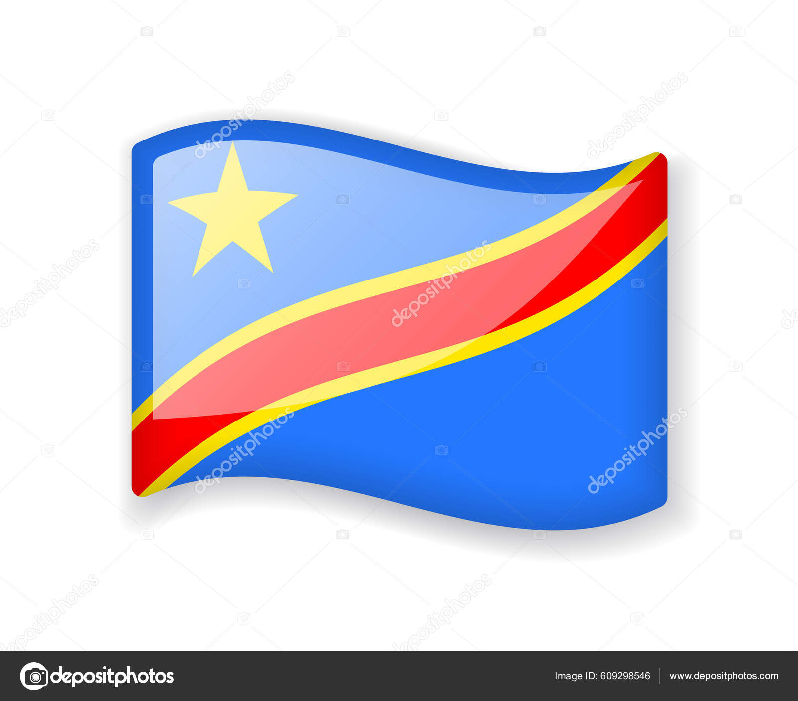 Bouton Drapeau De La République Démocratique Du Congo Drapeau Rond De La Rdc  Symbole Du Drapeau Vectoriel