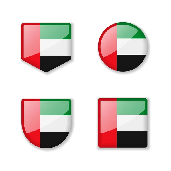 Flaggen Der Vereinigten Arabischen Emirate Hochglanzkollektion Reihe Von Vektorillustrationen — Stockvektor
