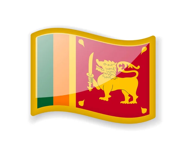 Flagge Sri Lankas Welke Flagge Hell Glänzend Ikone Isoliert Auf — Stockvektor