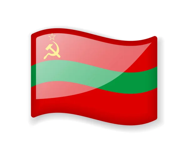 Transnistrien Flagge Welke Flagge Hell Glänzend Symbol Isoliert Auf Weißem — Stockvektor
