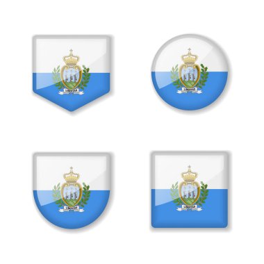 San Marino bayrakları. Parlak bir koleksiyon. Vektör çizimleri kümesi