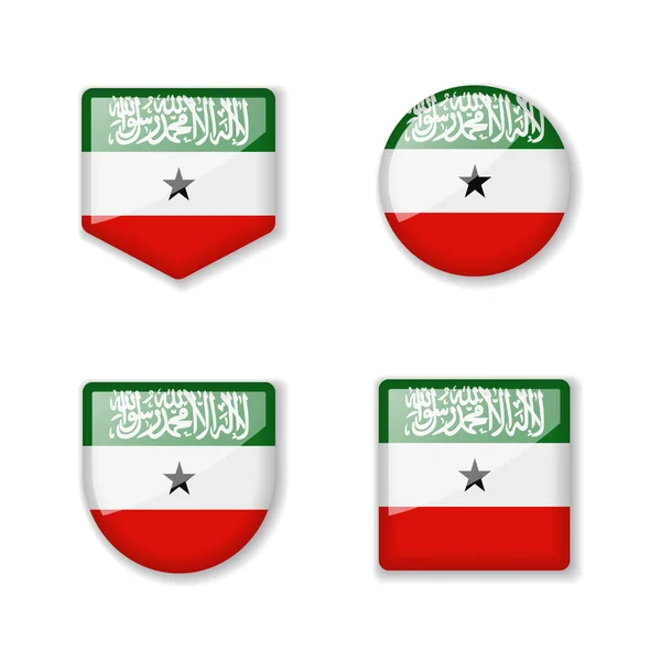 Flaggen Somalilands Hochglanzsammlung Reihe Von Vektorillustrationen — Stockvektor