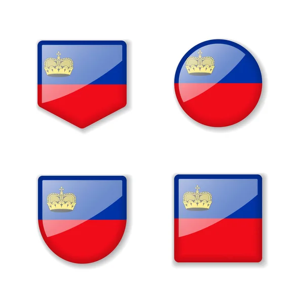 Flaggen Von Liechtenstein Hochglanzsammlung Reihe Von Vektorillustrationen — Stockvektor