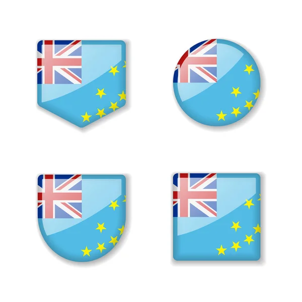 Flaggor Tuvalu Blank Kollektion Uppsättning Vektorillustrationer — Stock vektor