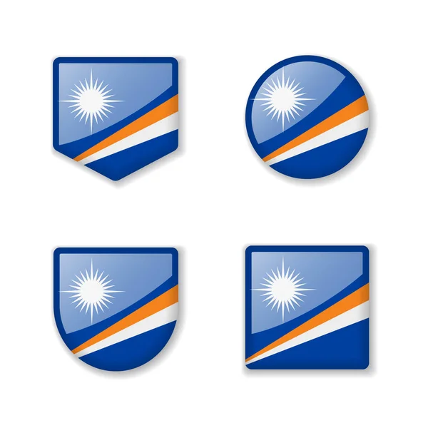 Flaggen Der Marshallinseln Hochglanzsammlung Reihe Von Vektorillustrationen — Stockvektor