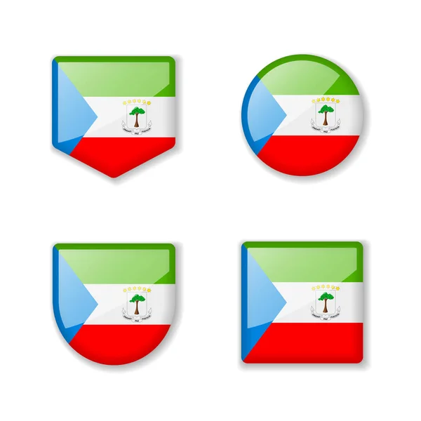 Ekvatorialguineas Flaggor Blank Samling Uppsättning Vektorillustrationer — Stock vektor