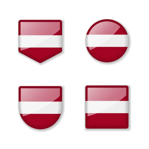 Σημαίες Της Λετονίας Γυαλιστερή Συλλογή Σύνολο Διανυσματικών Απεικονίσεων — Διανυσματικό Αρχείο