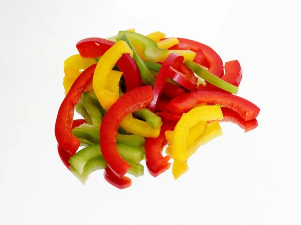 Three chopped peppers on the mirror — Stock Photo, Image