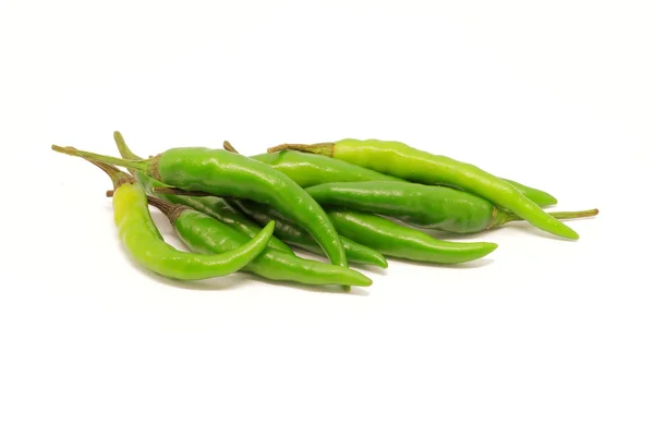 Pile of green chilli pepers — Stock Photo, Image