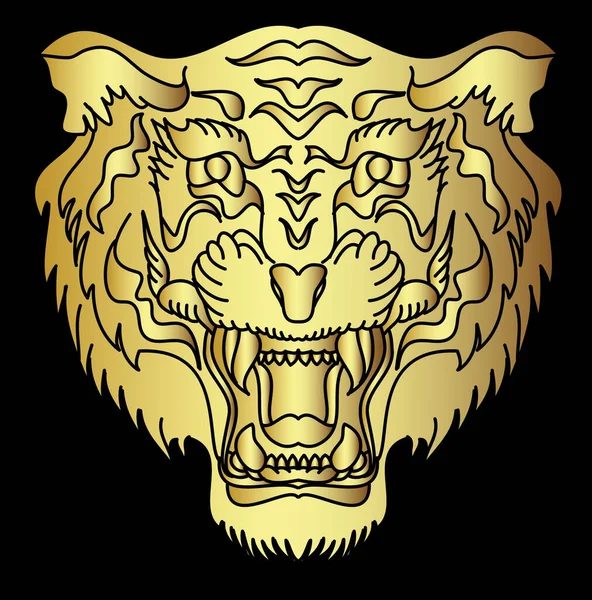 Cara Leão Tradicional Tatuagem Cara Leão Chinês Sticker Tiger Cara —  Vetores de Stock