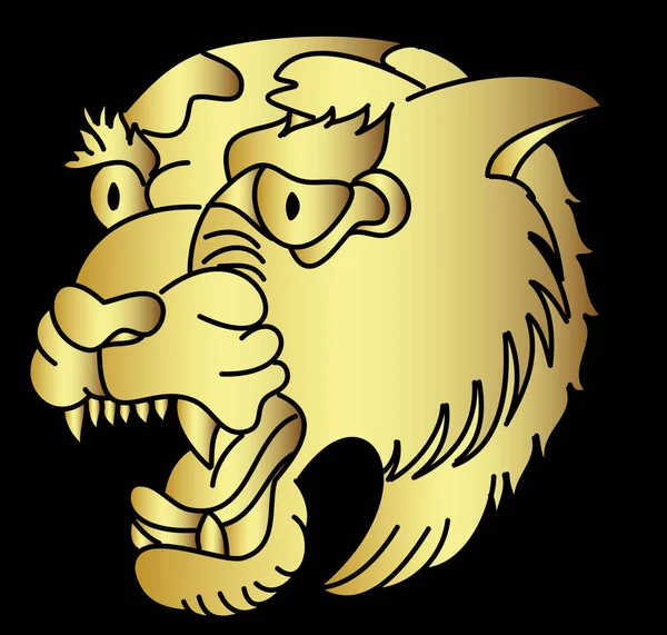 Tête Tigre Tatouage Traditionnel Vecteur Tigre Japonais Pour Autocollant Impression — Image vectorielle