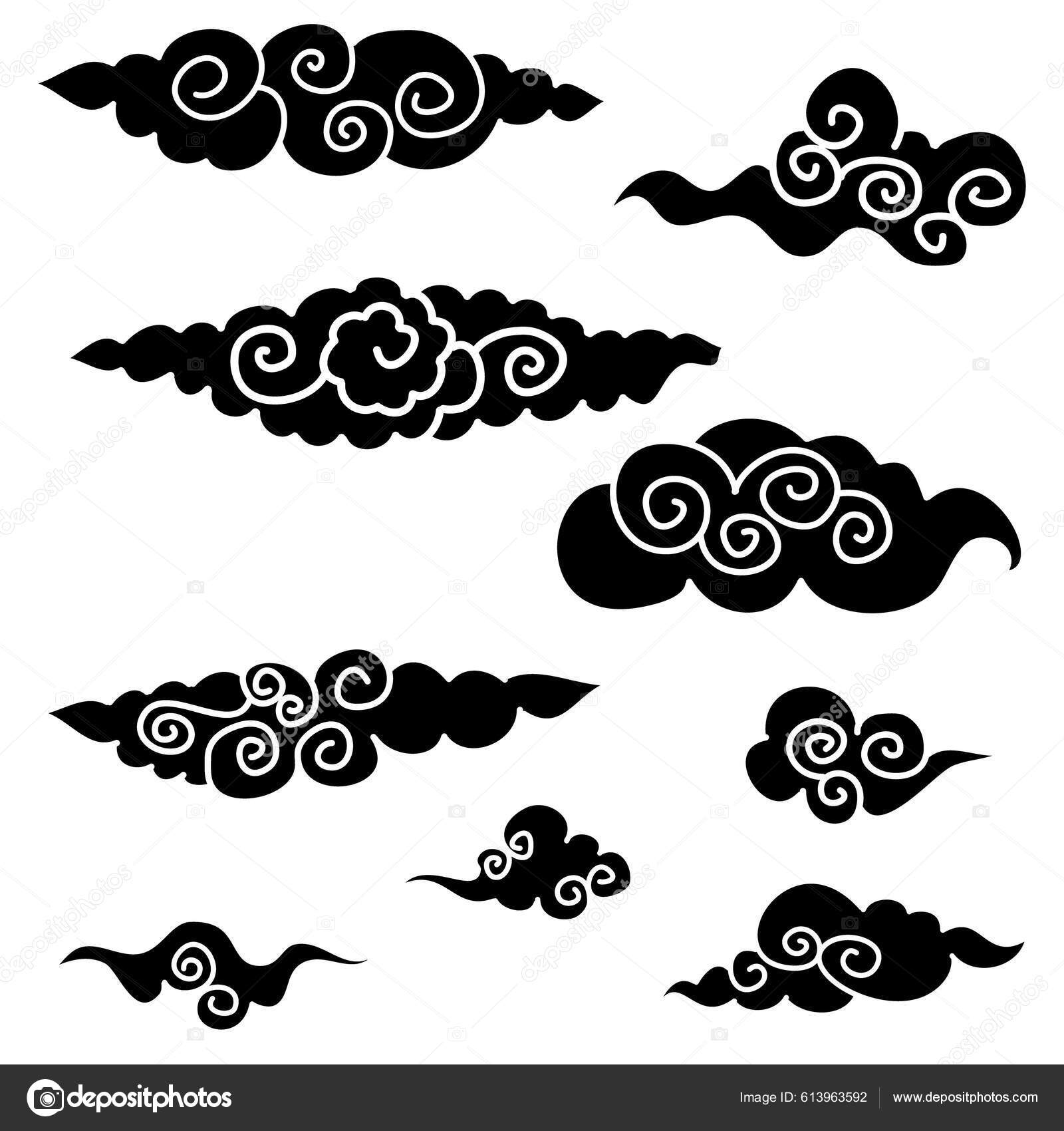 Nuvem Chinesa Nuvem Japonesa Tatuagem Chinesa Tatuagem Japonesa Tatuagem  Nuvem Vetor de ©umami1431@gmail.com 613963592, image size:1600x1700