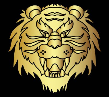 Tiger face sticker vector.Tiger head traditional tattoo.Vector of Japanese tiger for sticker or printing on T-shirt.