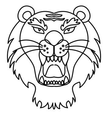 Tiger face sticker vector.Tiger head traditional tattoo.Vector of Japanese tiger for sticker or printing on T-shirt.