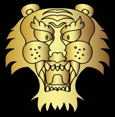 Tiger face sticker vector.Tiger head traditional tattoo.Vector of Japanese tiger for sticker or printing on T-shirt.