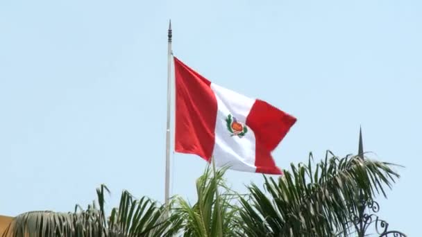 Viftande flagga peru — Stockvideo