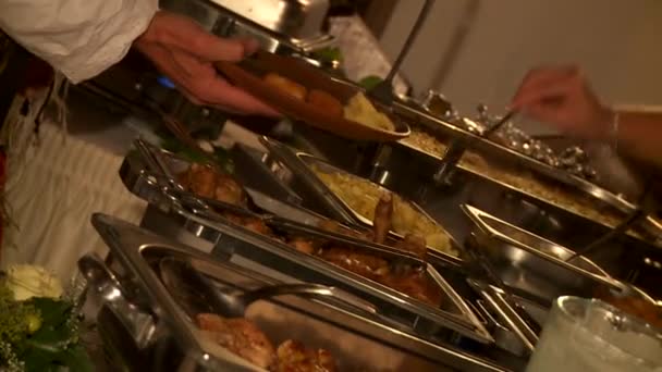 Buffet items — Stock Video