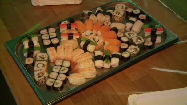 Chutné sushi — Stock video