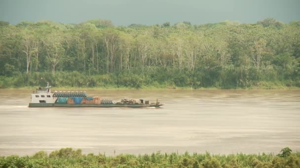 Graneleiro no Rio Amazonas — Vídeo de Stock