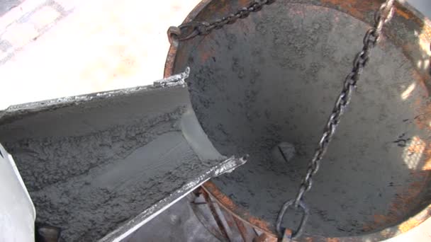 Concrete mixing and pouring — Stock Video