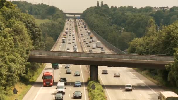 COLOGNE - APRIL 04: Highway in Germany near by cologne on the autobahn A3 on April 4, 2012 — Stock Video