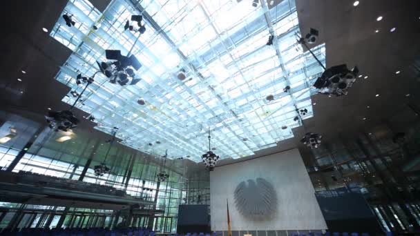 Sala de reuniões, sala de reuniões no Bundestag — Vídeo de Stock