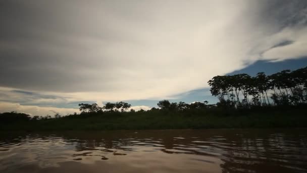 Bootsfahrt auf dem Amazonas — Stockvideo