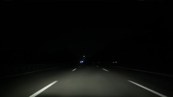 Trip on highway in Germany at night — Stock Video