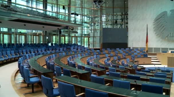 Vergaderzaal, bestuurskamer in de bundestag — Stockvideo