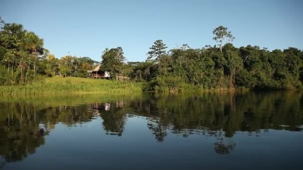 Båttur på floden Amazonas — Stockvideo