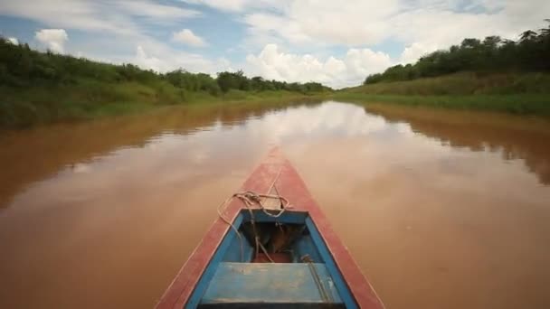 Bootsfahrt auf dem Amazonas — Stockvideo