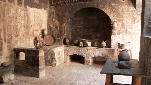 Eski mutfak, abbey santa catalina — Stok video