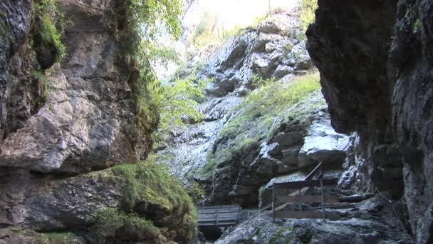 Cañón en los Alpes, Austria — Vídeo de stock