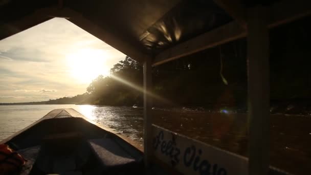 Bootsfahrt auf dem Amazonas — Stockvideo