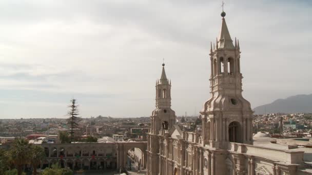 Arequipa Plaza Kirche — Stockvideo