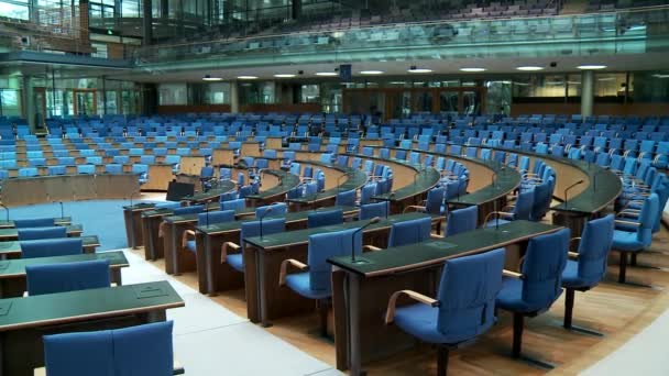 Зал заседаний, зал заседаний в Бундестаге — стоковое видео